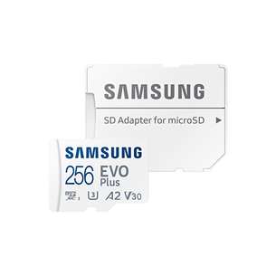 Atminties kortelė Samsung Micro SDXC EVO Plus 2021 + SD adapteris (256GB)