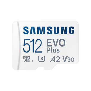 Atminties kortelė SDXC Samsung EVO Plus 2021 + SD adapteris 512GB MB-MC512KA/EU