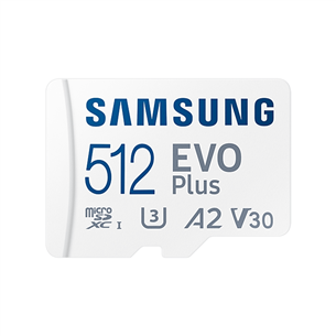 Atminties kortelė SDXC Samsung EVO Plus 2021 + SD adapteris 512GB