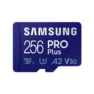 Atminties kortelė Samsung Micro SDXC PRO Plus 2021 + SD adapteris (256 GB)
