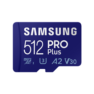 Atminties kortelė Samsung Micro SDXC PRO Plus 2021 + SD adapteris (512 GB)