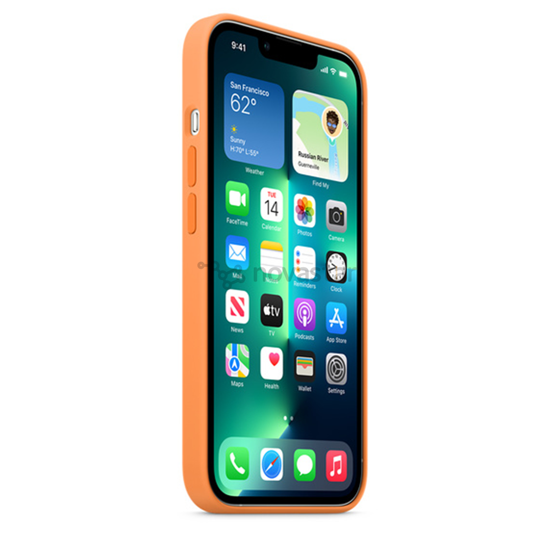 Dėklas Apple iPhone 13 Pro su MagSafe, Silikoninis, Marigold