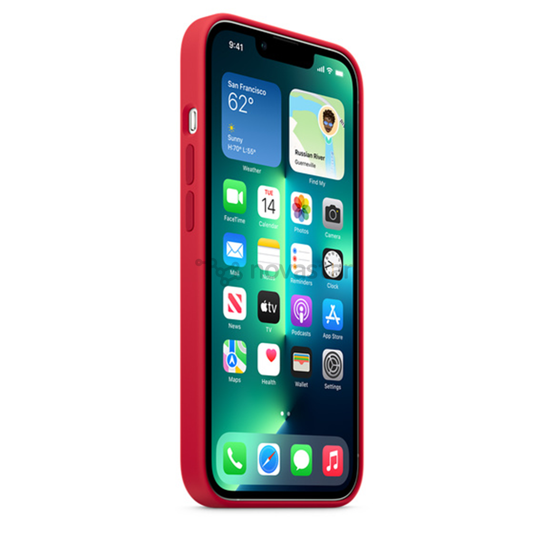 Dėklas Apple iPhone 13 Pro su MagSafe, Silikoninis, RED