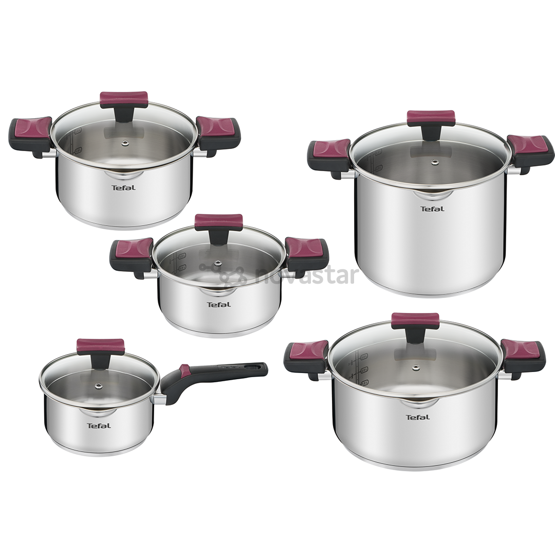 Puodų rinkinys Tefal Cook & Clip 10 dalių, G723SA7