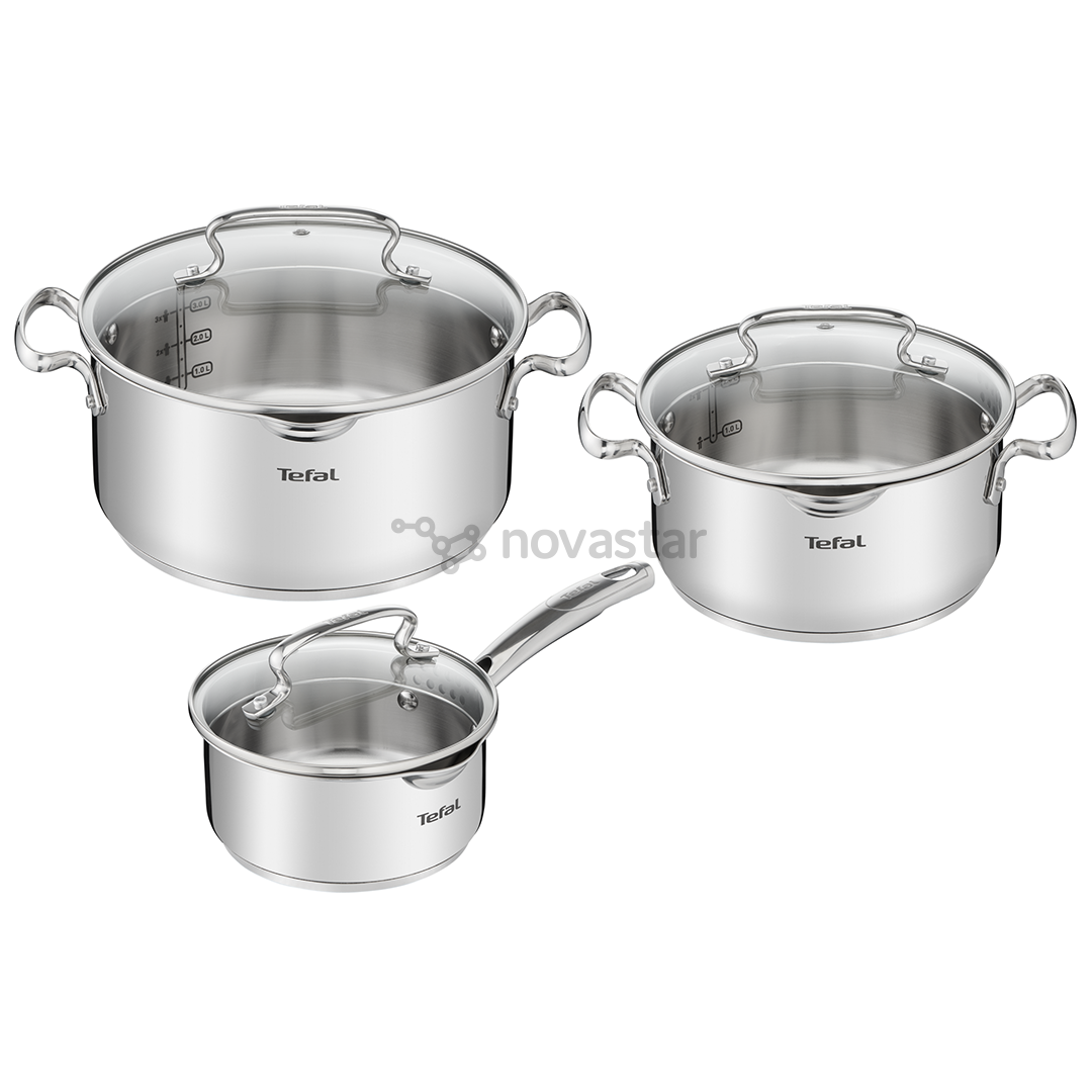 Tefal Duetto+, nerūdijančio plieno - Puodų rinkinys