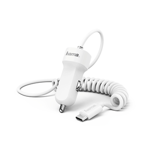 Automobilinis įkroviklis Hama 3A USB-C , Baltas 00183235