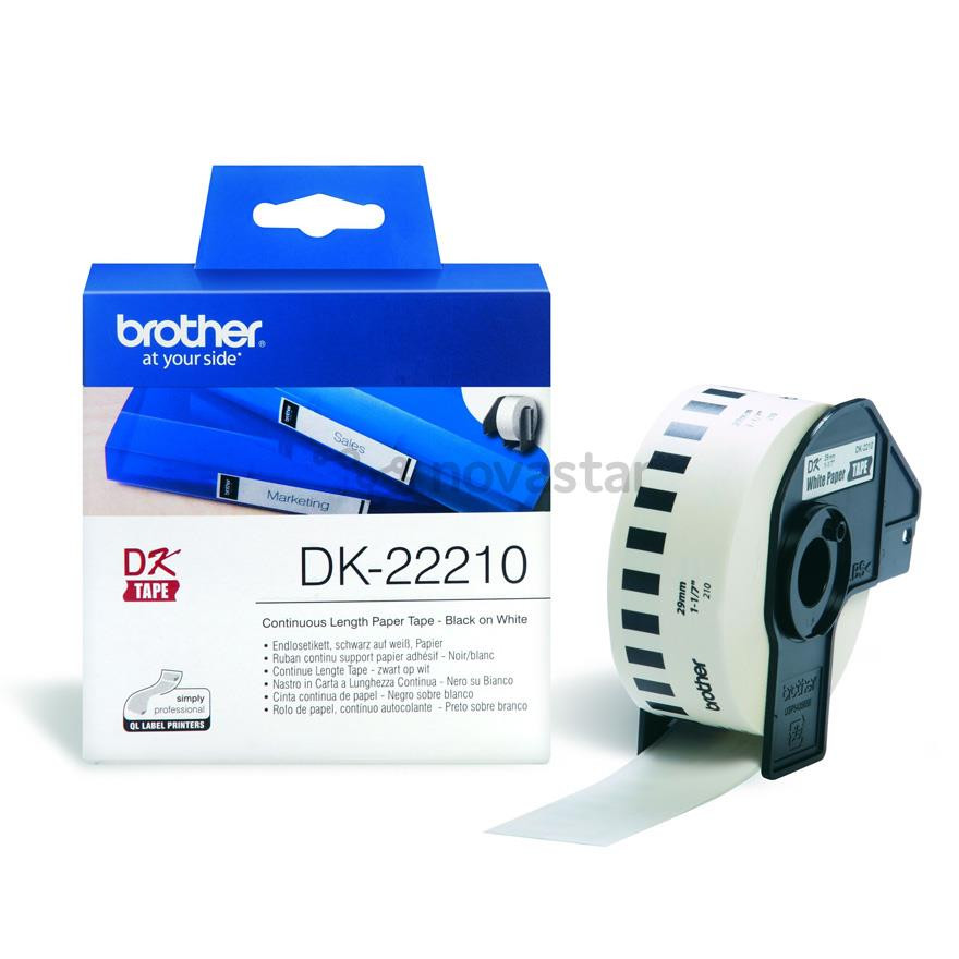 Etiketės spausdintuvams Brother DK22210, 2,9cmx30,48m