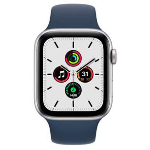 Apple Watch SE GPS + Cellular, 44mm Silver/Blue, Regular - Išmanusis laikrodis