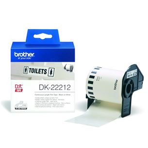 Etiketės spausdintuvams Brother DK22212, 62mm, 15,24m