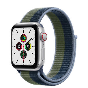 Apple Watch SE GPS + Cellular, 40mm Silver/Blue-Green - Išmanusis laikrodis