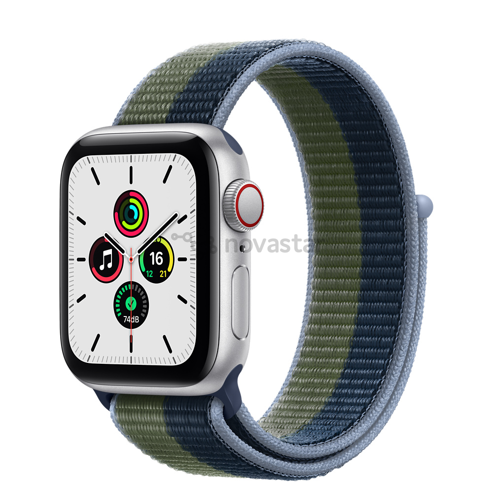 Apple Watch SE GPS + Cellular, 40mm Silver/Blue-Green - Išmanusis laikrodis