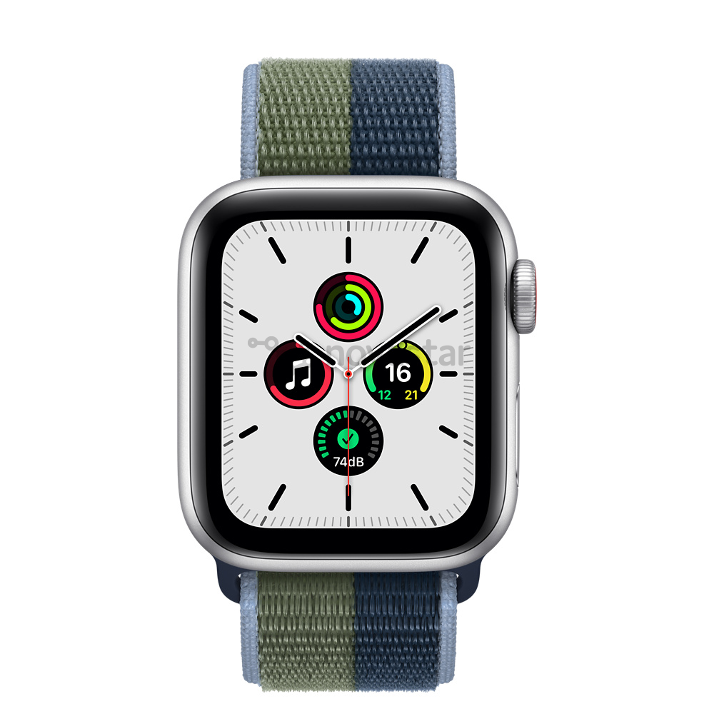 Apple Watch SE GPS + Cellular, 40mm Silver/Blue-Green - Išmanusis laikrodis