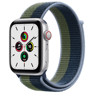 Apple Watch SE GPS + Cellular, 44mm Silver/Blue-Green - Išmanusis laikrodis MKT03EL/A