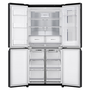 LG, InstaView, 530 L, height 179 cm, black - SBS Refrigerator