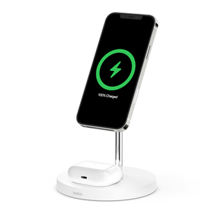 Belkin Boost Charge Pro 2-in-1, MagSafe, 15 W, white - Wireless charger