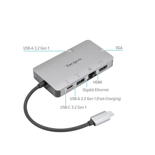 Nešiojamojo kompiuterio dokas Targus USB-C, 4K HDMI/VGA, 100 W