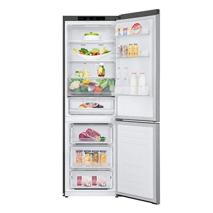 LG, NatureFRESH, FreshConverter, 341 л, высота 186 см, серебристый - Холодильник