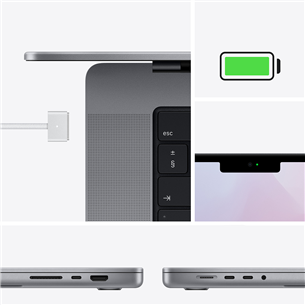 Nešiojamas kompiuteris Apple MacBook Pro 14.2", 2021, SWE, Space Grey, MKGQ3KS/A