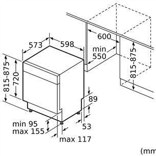 Įmontuojama indaplovė Bosch  SMU6ECS75S