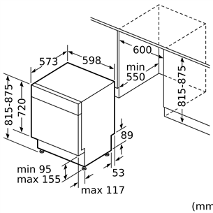 Įmontuojama indaplovė Bosch  SMU6ECS75S