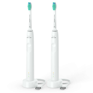 Dantų šepetėlis Philips Sonicare 3100 series, 2 vnt. komplektas, baltas HX3675/13