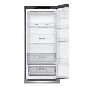 LG, NatureFRESH, внутренний светодиодный экран, 384 л, высота 203 см, серебристый - Холодильник