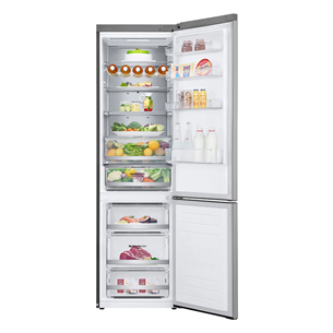 LG GBB7 Series, NatureFRESH, 384 L, height 203 cm, silver - Refrigerator