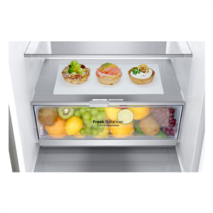 LG GBB7 Series, NatureFRESH, 384 L, height 203 cm, silver - Refrigerator