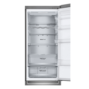 LG GBB7 Series, NatureFRESH, 384 L, height 203 cm, silver - Refrigerator