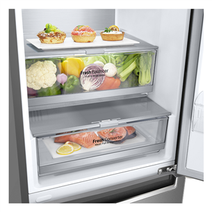 LG GBB7 Series, NatureFRESH, 384 L, height 203 cm, silver - Refrigerator