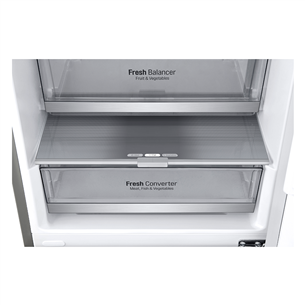 LG GBB7 Series, NatureFRESH, 384 L, height 203 cm, silver - Refrigerator