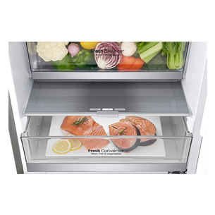 LG GBB7 Series, NatureFRESH, 384 L, height 203 cm, silver - Refrigerator