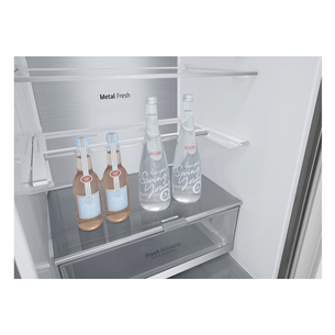 LG GBB7 Series, NatureFRESH, 384 L, height 203 cm, silver - Refrigerator