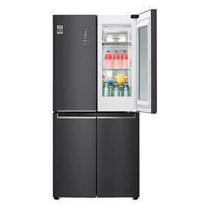 LG, InstaView, 530 L, height 179 cm, black - SBS Refrigerator