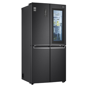 LG, InstaView, 530 л, высота 179 см, черный - SBS-холодильник