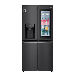 LG, InstaView, water & ice dispenser, 508 L, height 179 cm, black - SBS Refrigerator