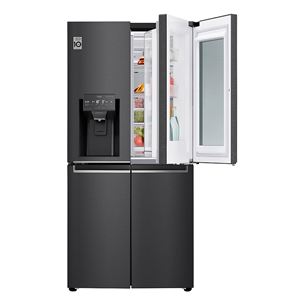 LG, InstaView, water & ice dispenser, 508 L, height 179 cm, black - SBS Refrigerator