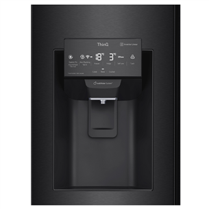 LG, InstaView, water & ice dispenser, 508 L, height 179 cm, black - SBS Refrigerator