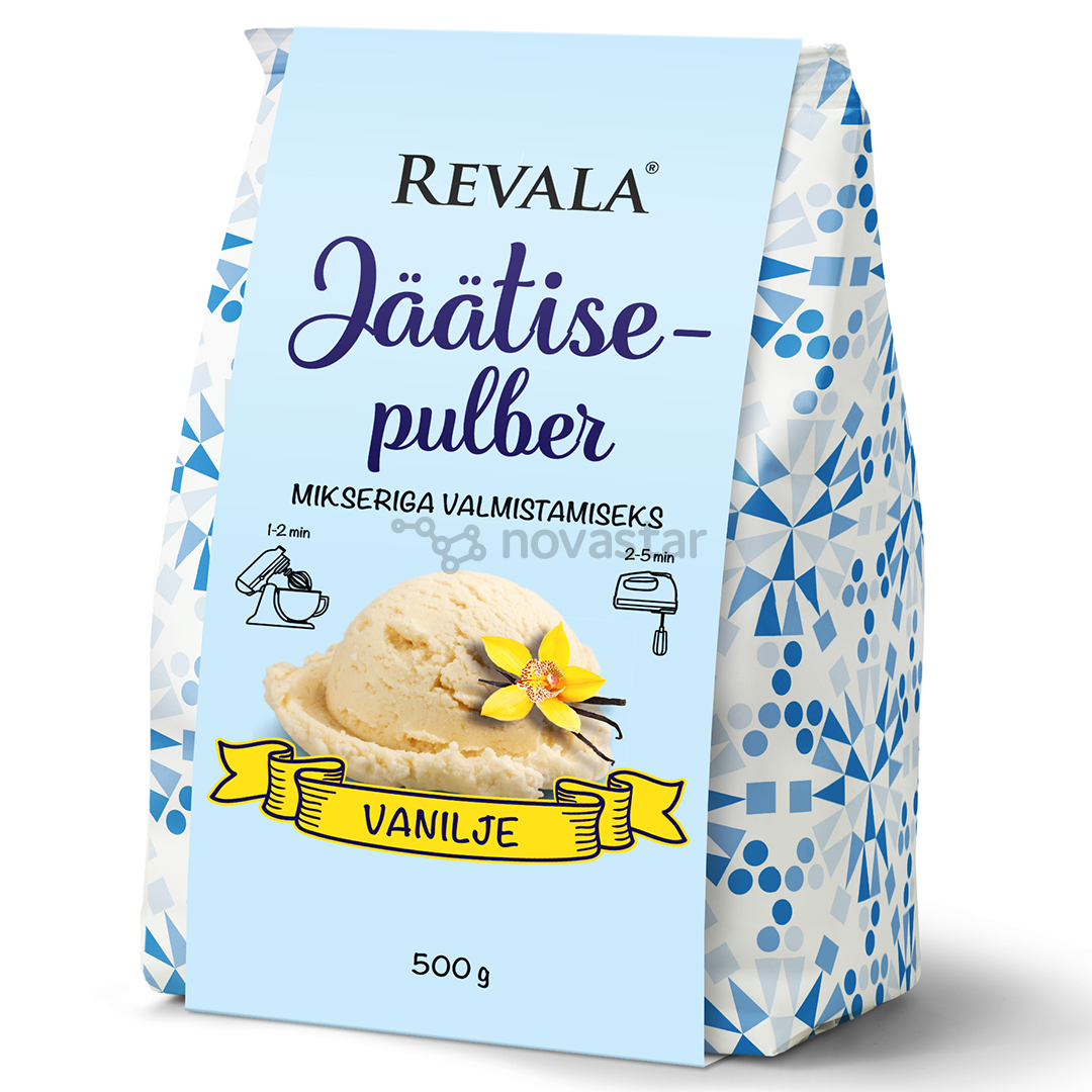 Sausas mišinys vaniliniams ledams gaminti su Revala mikseriu, Vaniliniai