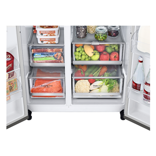 LG, InstaView, water & ice dispenser, 635 L, height 179 cm, silver - SBS Refrigerator