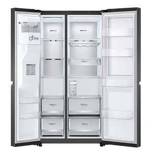LG, water & ice dispenser, 635 L, height 179 cm, black - SBS Refrigerator