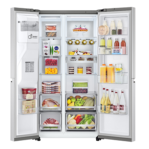 LG, water & ice dispenser, 635 L, height 179 cm, silver - SBS Refrigerator