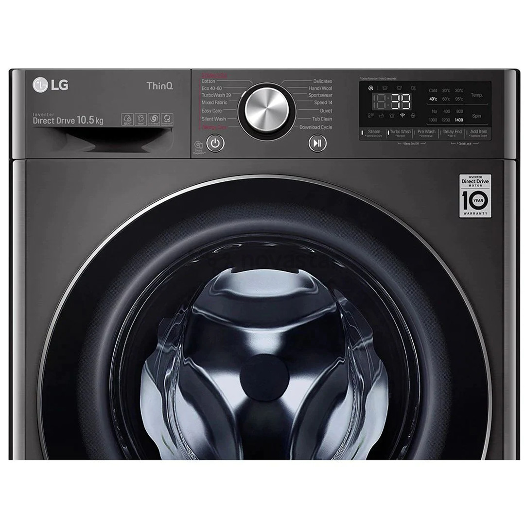 LG, 10.5 kg, gylis 56 cm, 1400 aps./min., tamsiai pilka - Skalbimo mašina