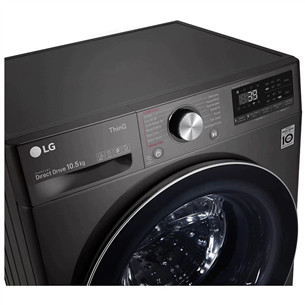 LG, 10.5 kg, gylis 56 cm, 1400 aps./min., tamsiai pilka - Skalbimo mašina