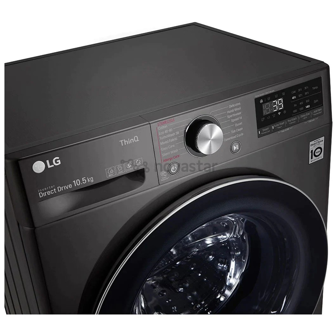 LG, 10.5 kg, gylis 56 cm, 1400 aps./min., tamsiai pilka - Skalbimo mašina