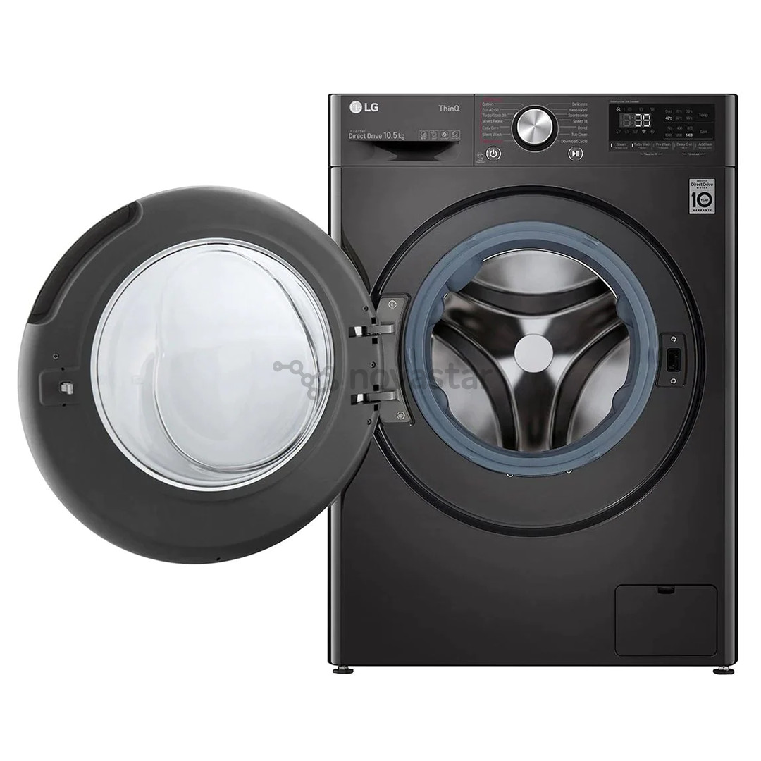LG, 10.5 kg, gylis 56 cm, 1400 aps./min., tamsiai pilka - Skalbimo mašina