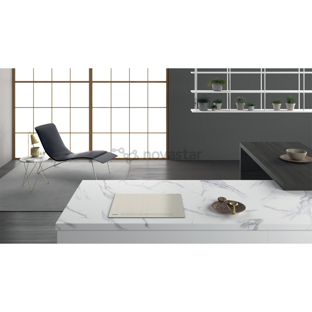 Whirlpool, plotis 59 cm, berėmė, smėlio spalvos - Įmontuojama indukcinė kaitlentė