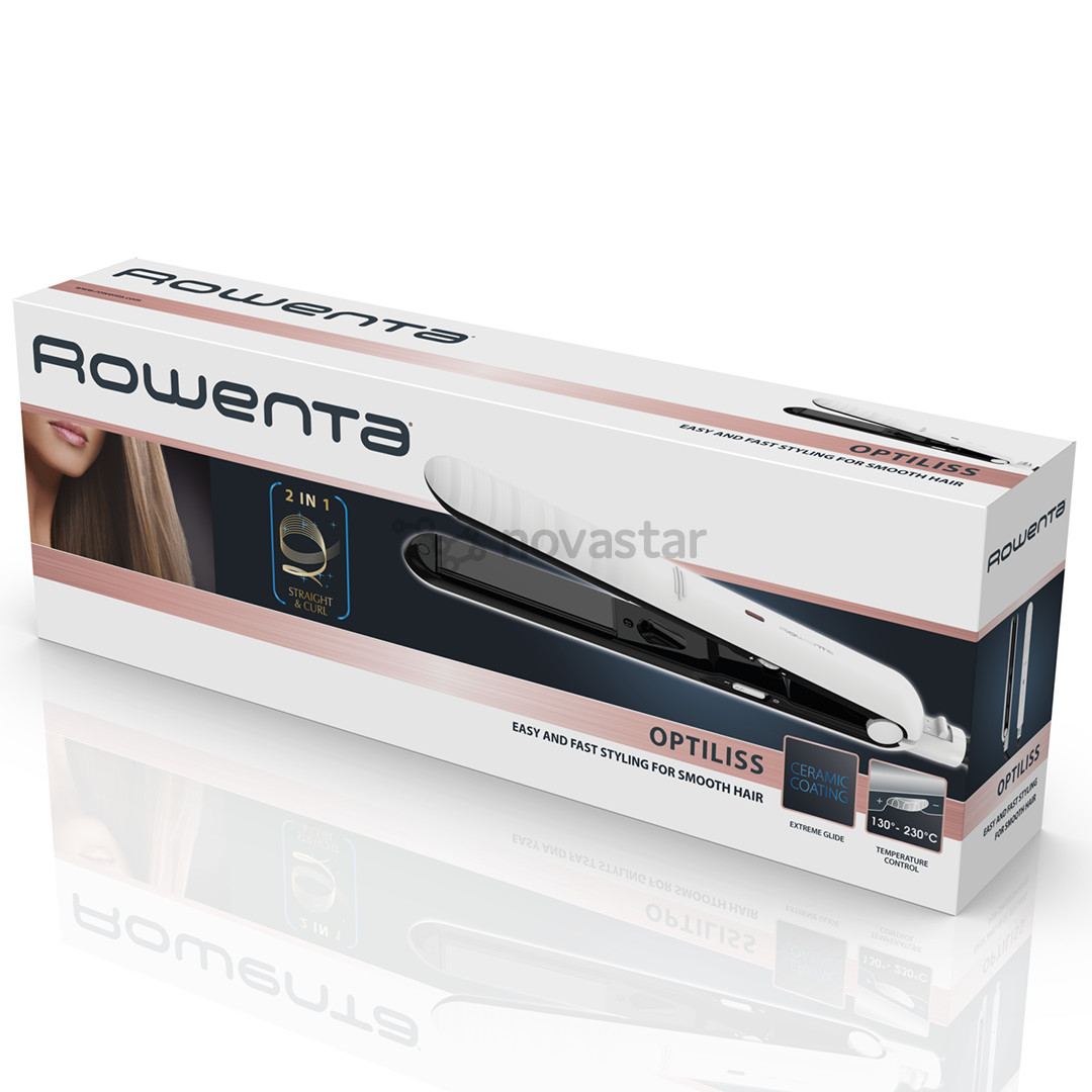 Rowenta Optiliss II, 130-230 °C, white - Hair straightener