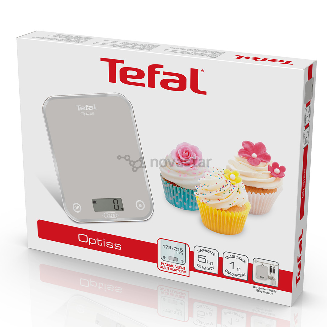 Tefal Optiss, iki 5 kg, sidabro spalvos - Virtuvinės svarstyklės