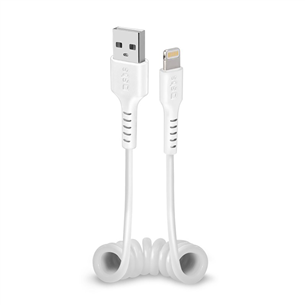 SBS, USB-A to Lightning, coiled, white - Cable